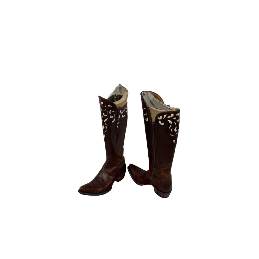 Ariat Women's Hacienda Vintage Caramel Western Boots - Picture 4 of 9